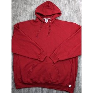 Vintage Y2K Russell Athletic Blank Hoodie Size 4XL Big & Tall Red Yeezy Kanye